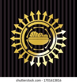 salad icon inside gold emblem or badge