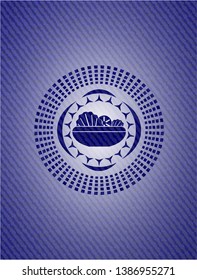 salad icon inside jean background