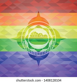 salad icon inside lgbt colors emblem 