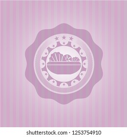 salad icon inside pink icon or emblem