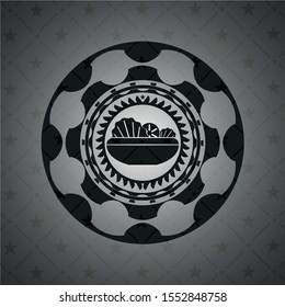 salad icon inside realistic black emblem