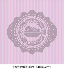 salad icon inside realistic pink emblem
