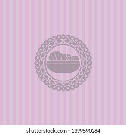 salad icon inside realistic pink emblem