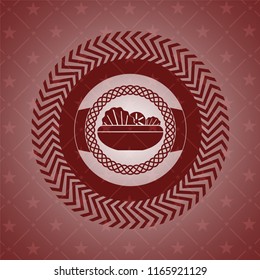 salad icon inside red emblem. Retro