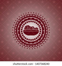 salad icon inside red icon or emblem
