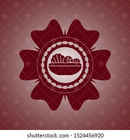 salad icon inside red emblem. Retro
