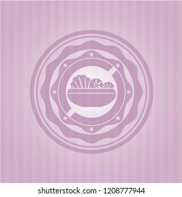 salad icon inside retro pink emblem