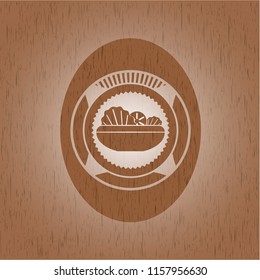 salad icon inside retro style wood emblem