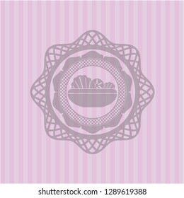 salad icon inside retro style pink emblem