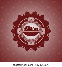 salad icon inside retro style red emblem
