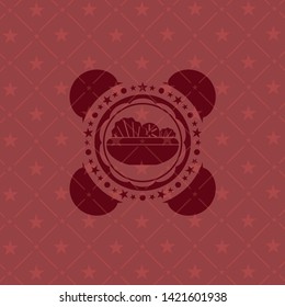 salad icon inside retro style red emblem