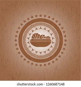 salad icon inside retro wood emblem