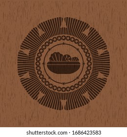 salad icon inside retro wood emblem