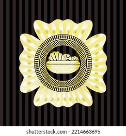 salad icon inside shiny badge. 