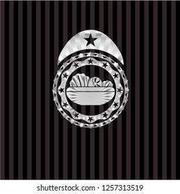 salad icon inside silver badge