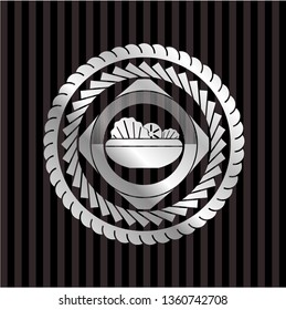 salad icon inside silver badge