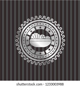 salad icon inside silver emblem