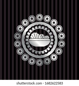 Salatsymbol in silberglänzendem Emblem