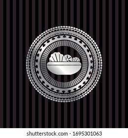 salad icon inside silver shiny badge
