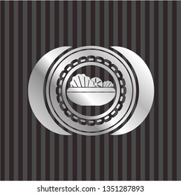 salad icon inside silvery shiny badge