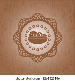 salad icon inside vintage wood emblem