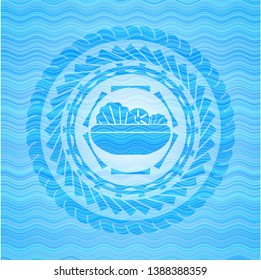 salad icon inside water concept style emblem.