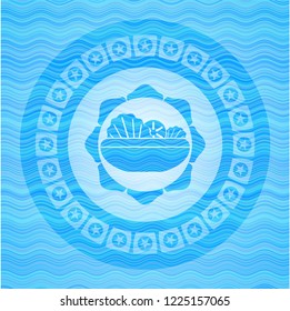 salad icon inside water representation style badge.