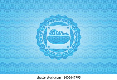 salad icon inside water representation style badge.