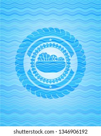 salad icon inside water wave concept emblem background.