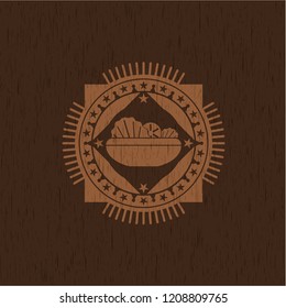 salad icon inside wood signboards
