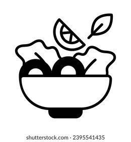 Icono de ensalada aísla la ilustración del material del vector de fondo blanco.
