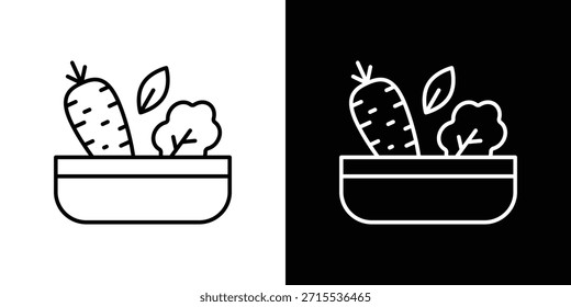 Salad icon in line design. Editable stroke icons.