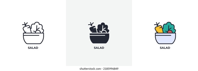 salad icon. Line, solid and filled outline colorful version, outline and filled vector sign. Idea Symbol, logo illustration. Vector graphics