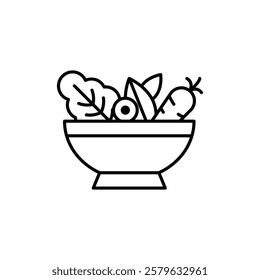 Salad icon logo sign set vector outline