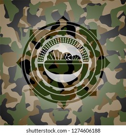 salad icon on camouflage pattern