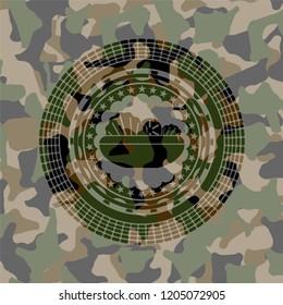 salad icon on camouflaged texture