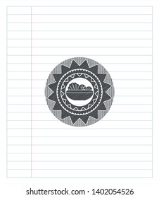 salad icon with pencil strokes. Vector Illustration. Detailed.