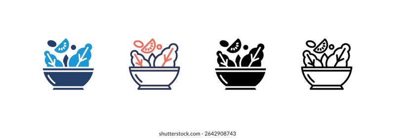 Salad Icon set multiple style collection