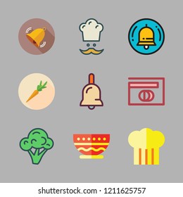 salad icon set. vector set about diners club, chef, bowl and healthy food icons set.