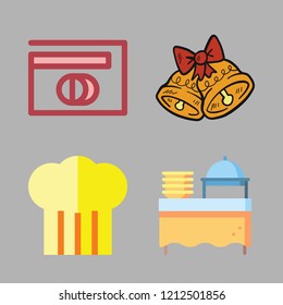 salad icon set. vector set about bell, catering, chef and diners club icons set.