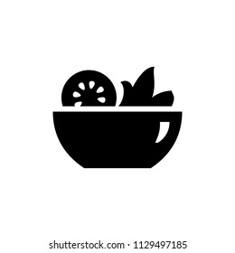 Salad icon simple flat style illustration image. Green salad icon.