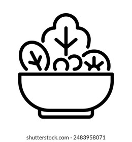 Salad icon. Simple line icon. Isolate on white background. Vector.