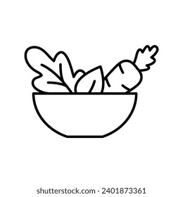 salad icon vector salad in a bowl logo