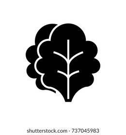 salad icon, vector illustration, black sign on isolated background