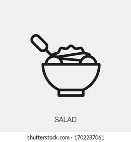 salad icon vector. Linear style sign for mobile concept and web design. salad symbol illustration. Pixel vector graphics - Vector.