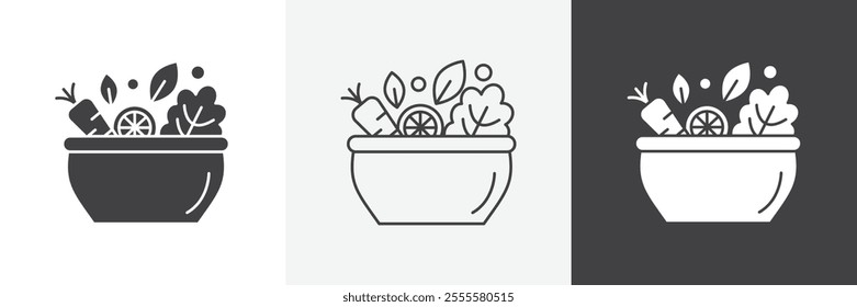 Salad icon vector set for ui designs