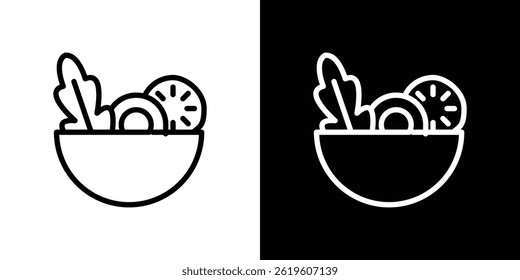 Símbolo del Vector del icono de la ensalada en estilo plano de moda