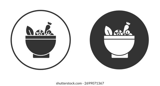 Colección de iconos de ensalada. Iconos planos rellenos