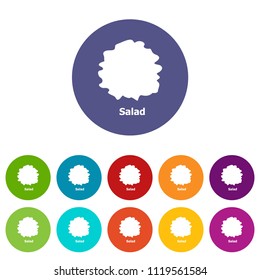 Salad icons color set vector for any web design on white background