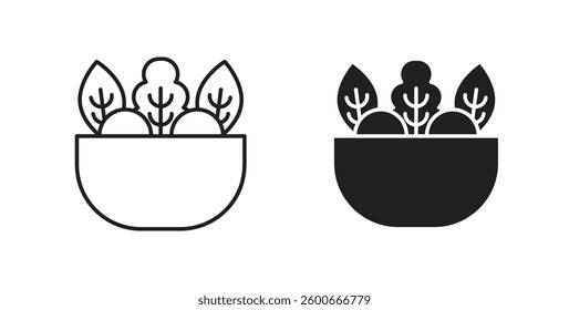 Salad icons graphics set vectors